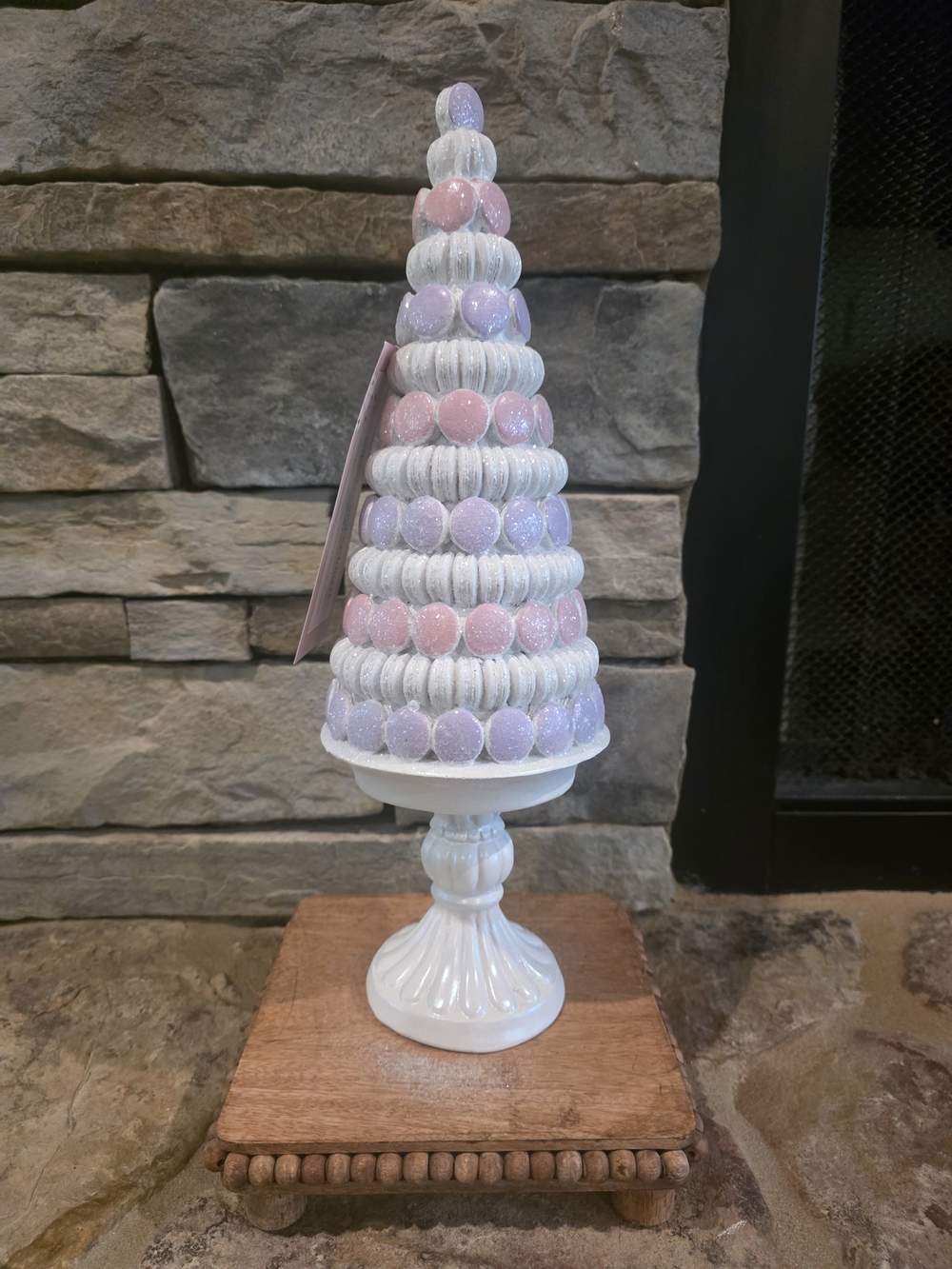 cupcakes & cashmere Pastel Macaron Tabletop Tree in Pink, Lavender & White